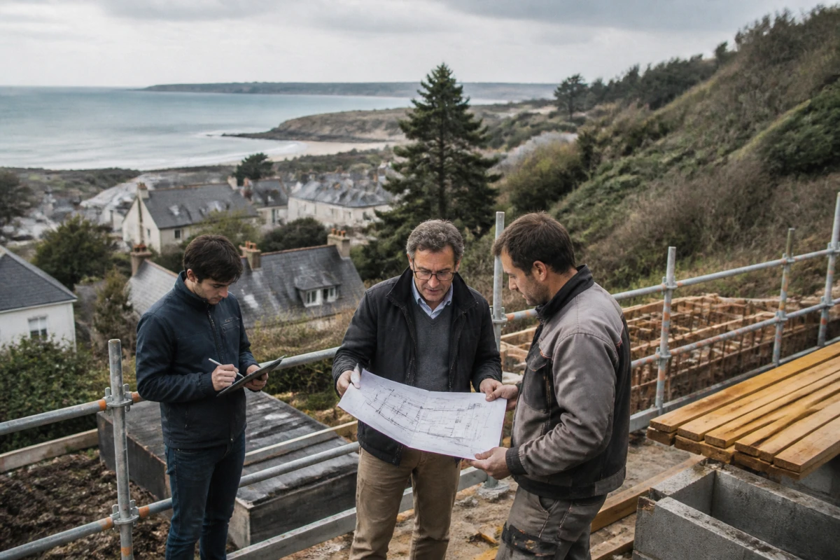 Accompagnement projet construction terrain en pente Granville